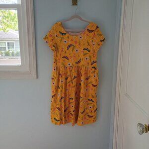 LANDS' END girls' size 12 butterfly dress yellow